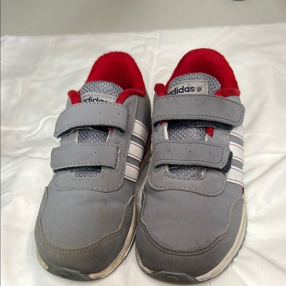 Adidas Gray and Red Velcro Sneakers - Picture 1 of 5
